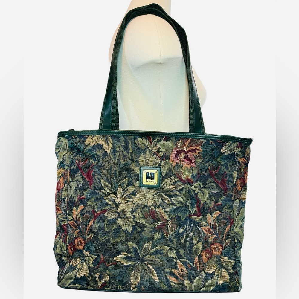 Leisure Luggage Vintage Floral Satchel Bag Travel Carry On Tapestry Tote